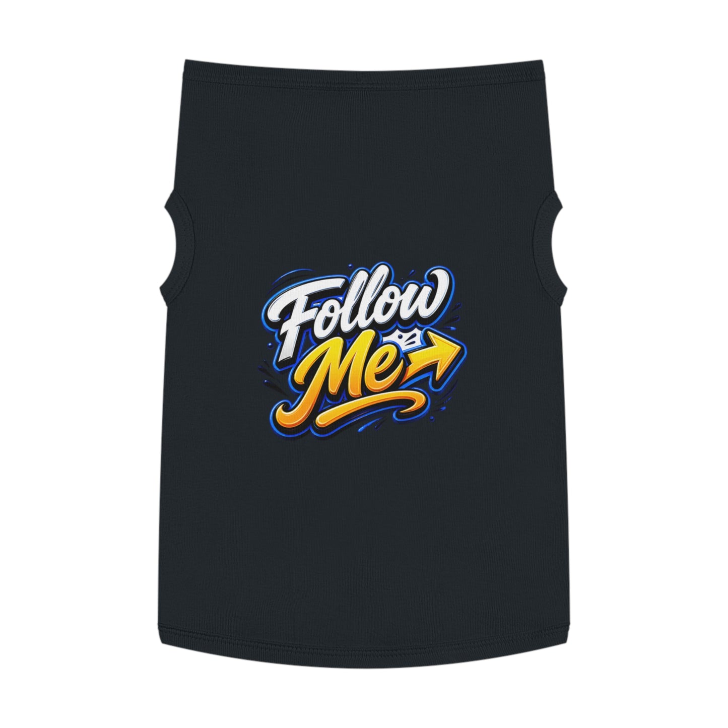 Pet Tank Top - "Follow Me" Graphic Dog Shirt, Reflective Arrow Design for Walks & Training
