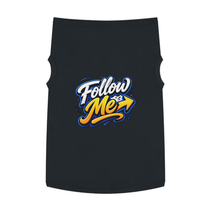 Pet Tank Top - "Follow Me" Graphic Dog Shirt, Reflective Arrow Design for Walks & Training
