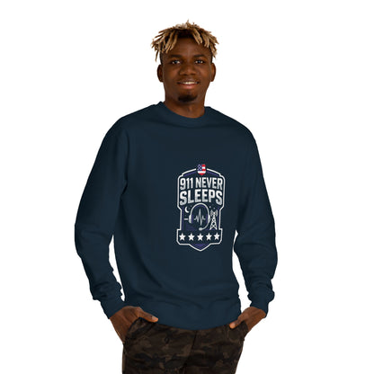 911 Never Sleeps Sweatshirt – Emergency Dispatcher & First Responder Tribute Crewneck