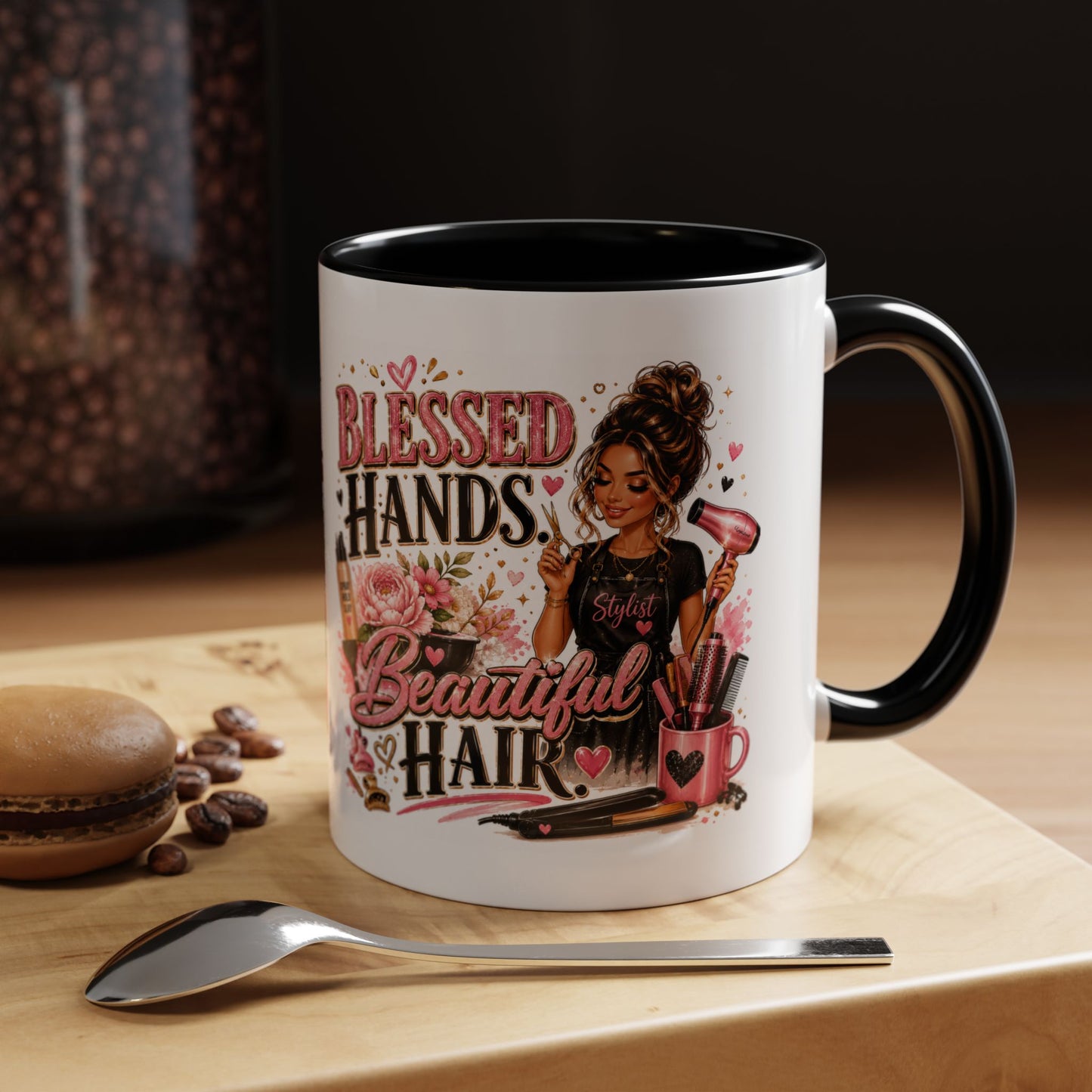 Blessed Hands Beautiful Hair Coffee Mug — Stylist Barber Hairdresser Gift