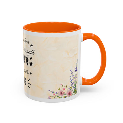 Mother Home Coffee Mug — Floral 'She Gave Us Love, She Gave Us Strength' Accent Mug
