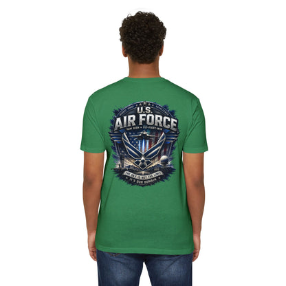 U.S. Air Force Graphic T-Shirt — Military Emblem Tee ("The Sky Is Not The Limit")