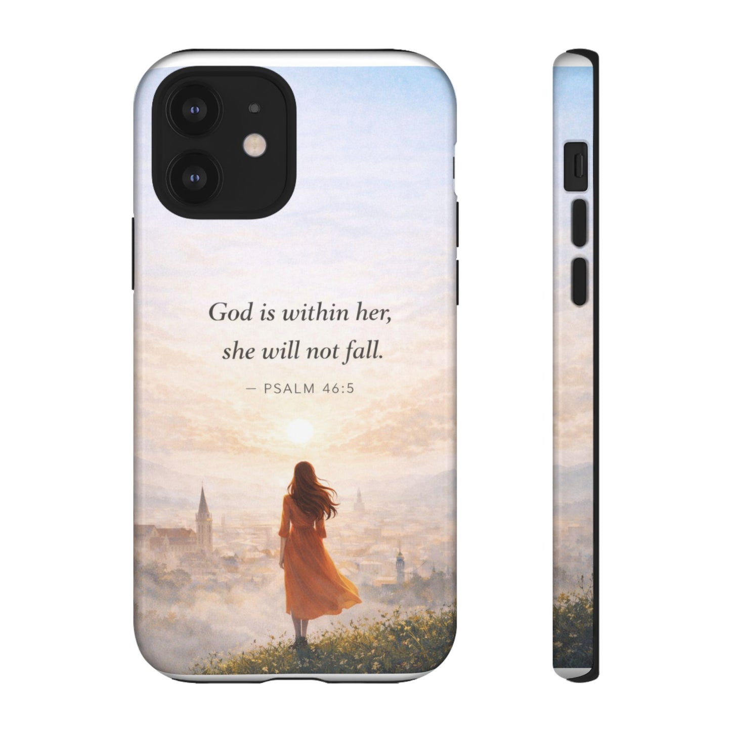 Inspirational Psalm 46:5 Phone Case — 'God is within her, she will not fall' Christian Phone Cover