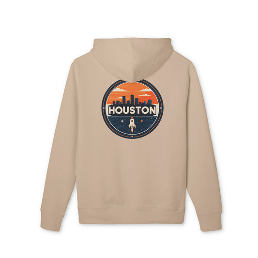 Houston Skyline Rocket Hoodie — Retro Space City Pullover
