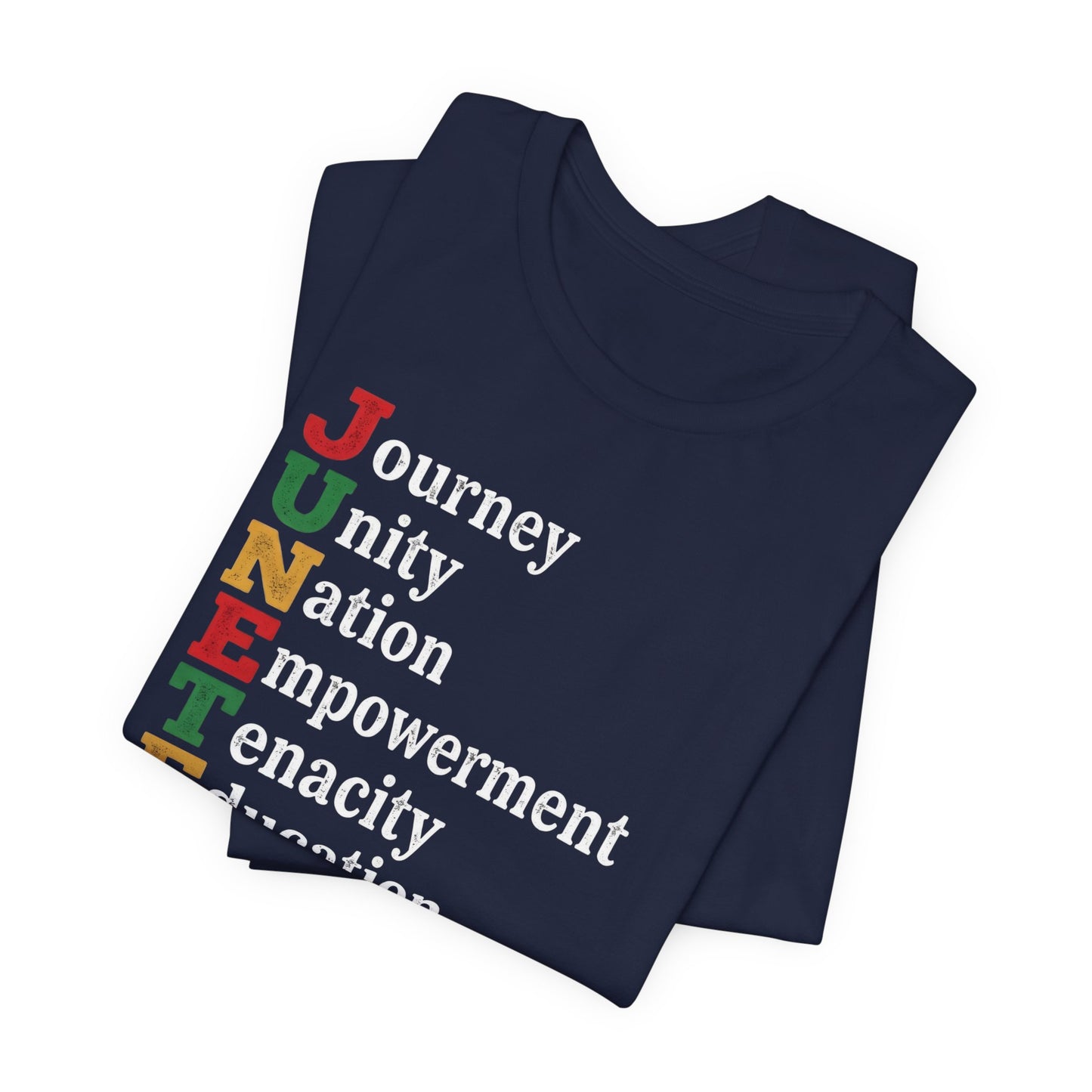 Juneteenth Acrostic T-Shirt — Juneteenth Journey Unity Nation Empowerment Tee
