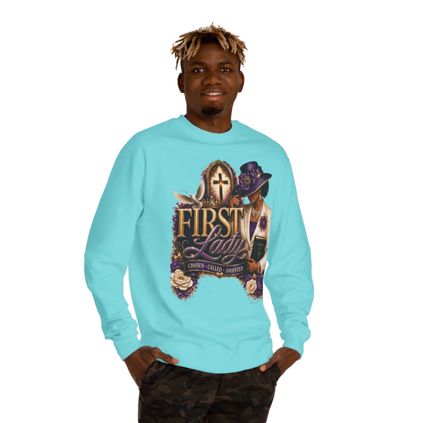 First Lady Church Sweatshirt – Christian Women’s Faith Graphic Crewneck