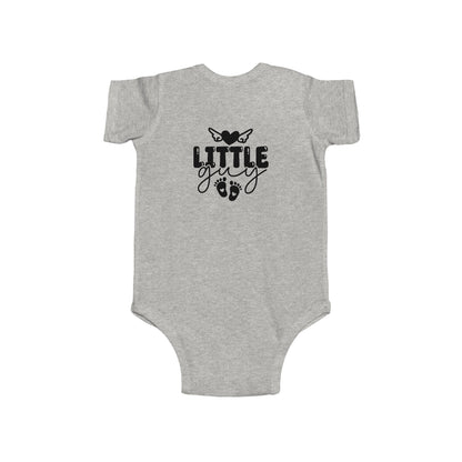 Infant Bodysuit - "Little Guy" Cute Baby Onesie with Butterfly & Footprints