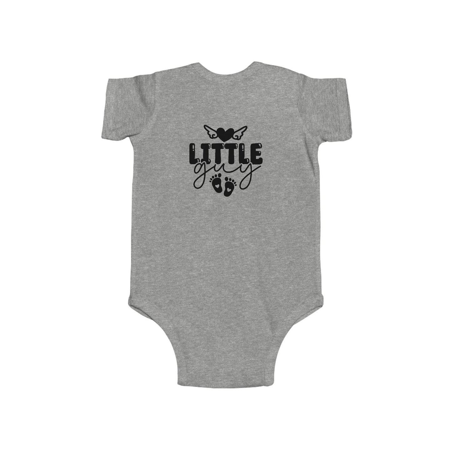 Infant Bodysuit - "Little Guy" Cute Baby Onesie with Butterfly & Footprints