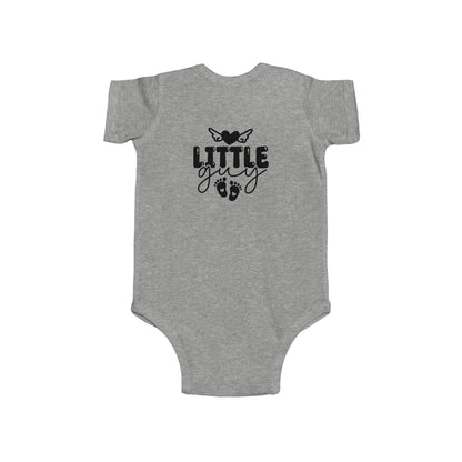 Infant Bodysuit - "Little Guy" Cute Baby Onesie with Butterfly & Footprints