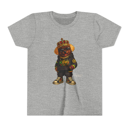 Youth Tee — 'Lil King' Crowned Bear Graphic Shirt