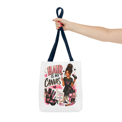 Hair Is My Canvas Tote Bag — Stylist Makeup Artist Cosmetic Accessories Tote