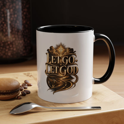 Let Go Let God Coffee Mug — Inspirational Christian Accent Mug (11/15oz)