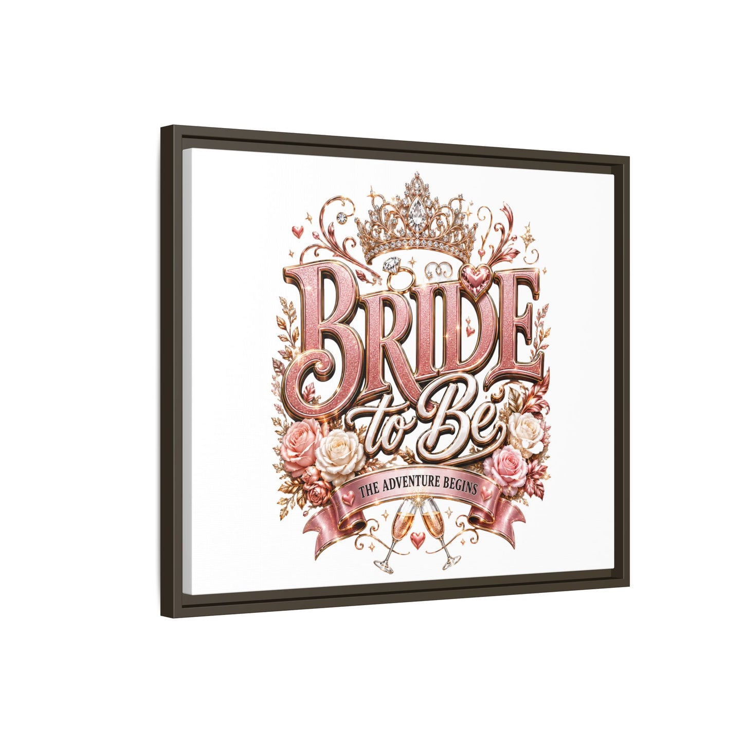 Bride to Be Framed Canvas - 'The Adventure Begins' Bridal Wall Art
