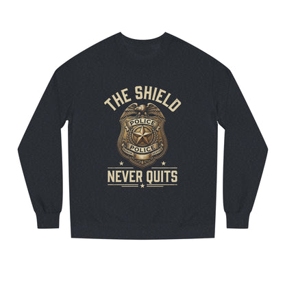 Police Badge Sweatshirt — "The Shield Never Quits"