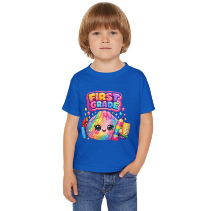 First Grade Toddler T‑Shirt — Cute Rainbow Squishie Back-to-School Tee