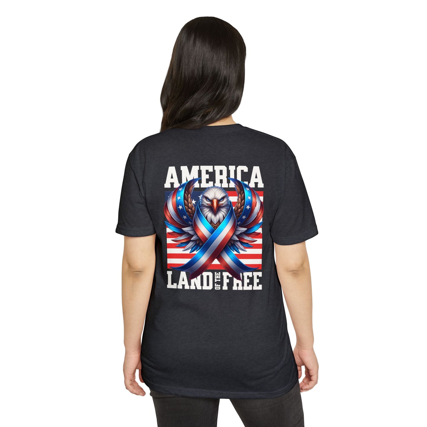America Land of the Free Eagle Ribbon T-Shirt