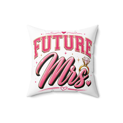 Future Mrs. Decorative Pillow — Bridal Engagement Ring Accent Cushion