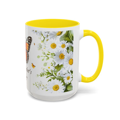 Mother's Day Butterfly Coffee Mug – 'Happy Mother's Day' Floral Accent Mug