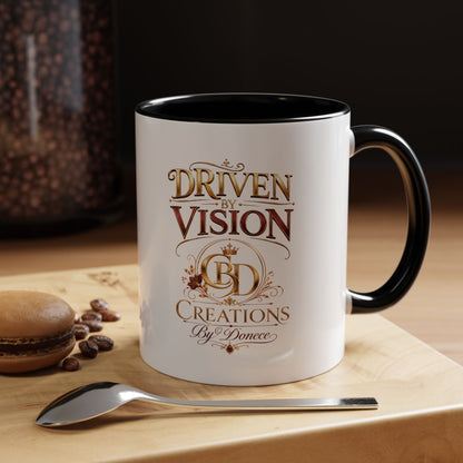 Driven by Vision Accent Coffee Mug — 'Driven by Vision' Inspirational Ceramic Mug (11/15oz)