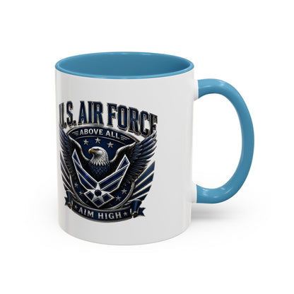 U.S. Air Force Eagle Coffee Mug – "Aim High" Accent Ceramic Mug (11/15oz)