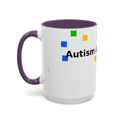 Autism Acceptance Accent Coffee Mug – Colorful Puzzle Square Design (11/15 oz)