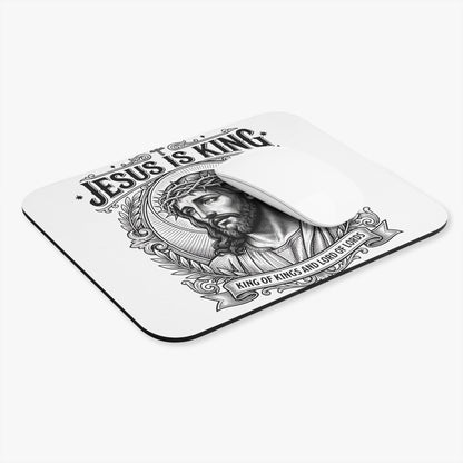 Jesus Is King Mouse Pad — Religious Christian Desk Mousepad, 'King of Kings and Lord of Lords' Design