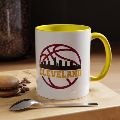 Cleveland Basketball Skyline Accent Coffee Mug (11/15 oz)