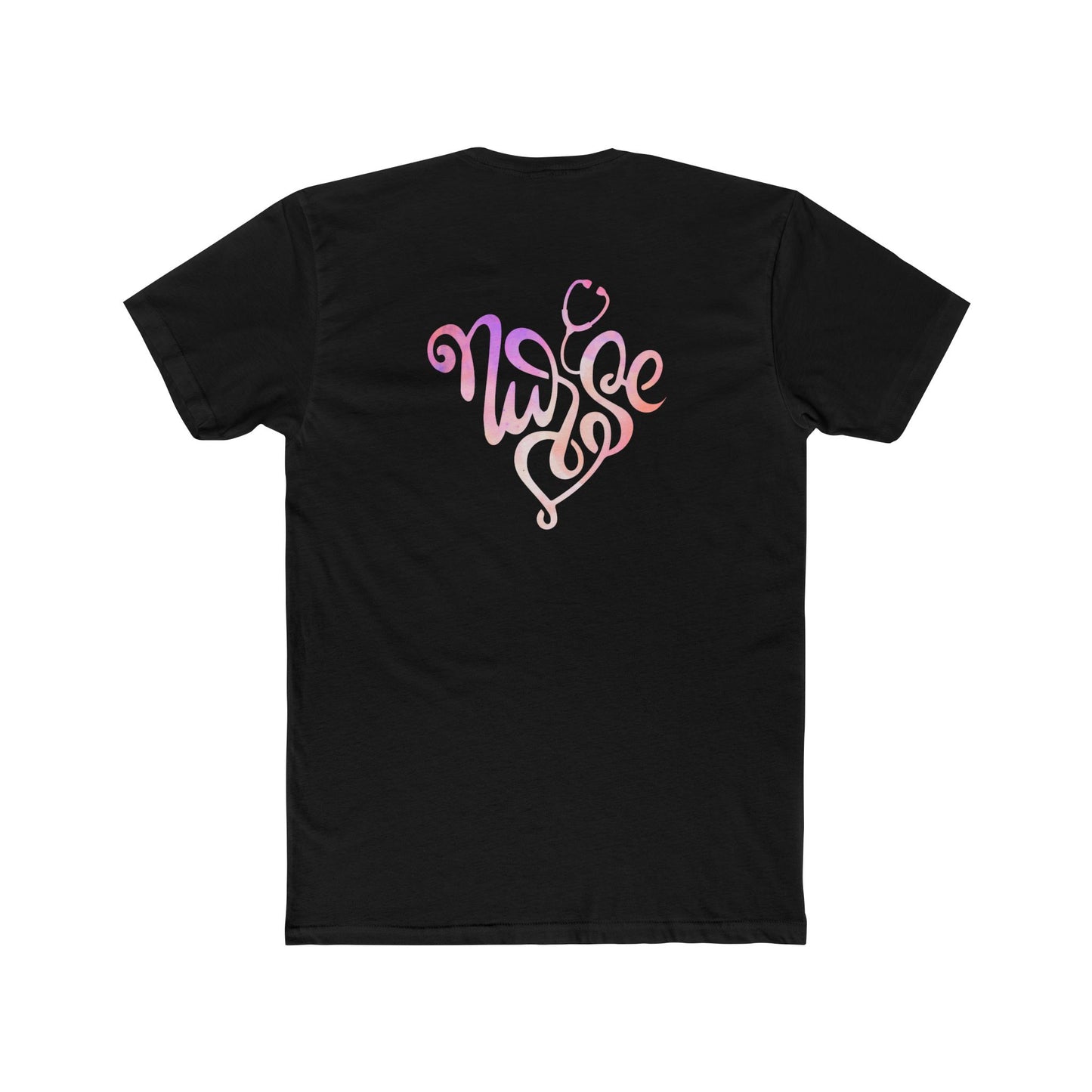 Nurse Heart Stethoscope T-Shirt — Gradient Script Nursing Tee