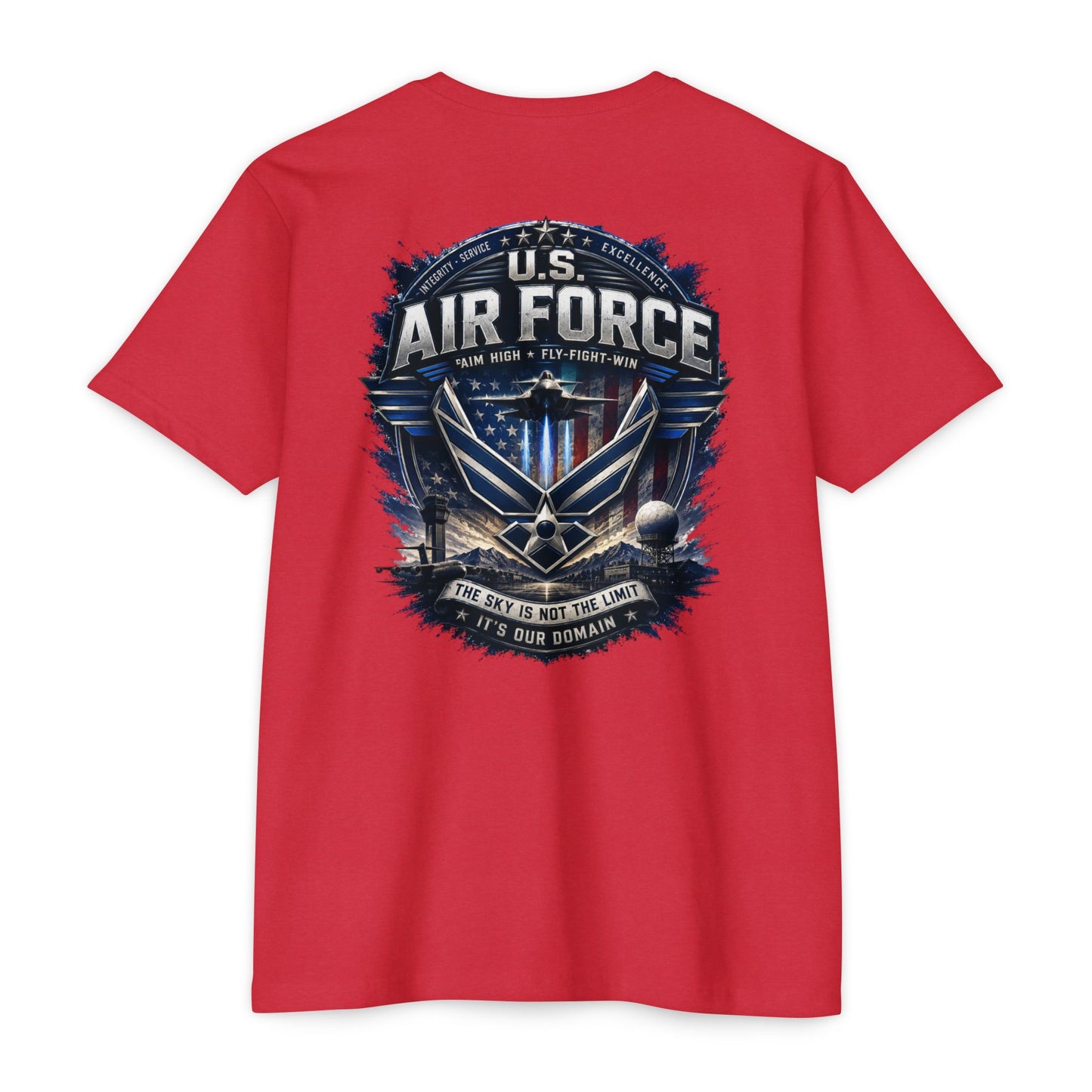 U.S. Air Force Graphic T-Shirt — Military Emblem Tee ("The Sky Is Not The Limit")