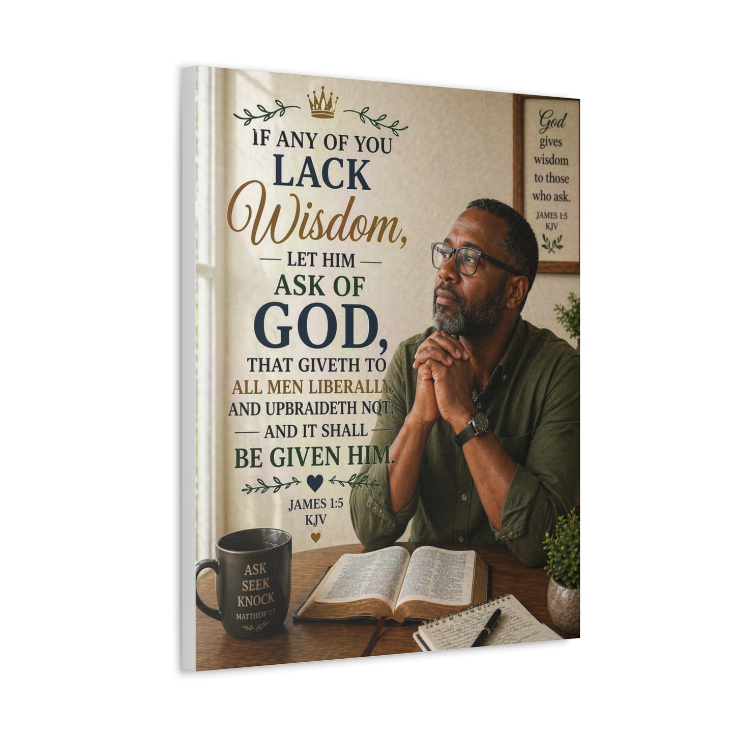 Stretched Canvas - James 1:5 Scripture Wall Art (If Any of You Lack Wisdom)