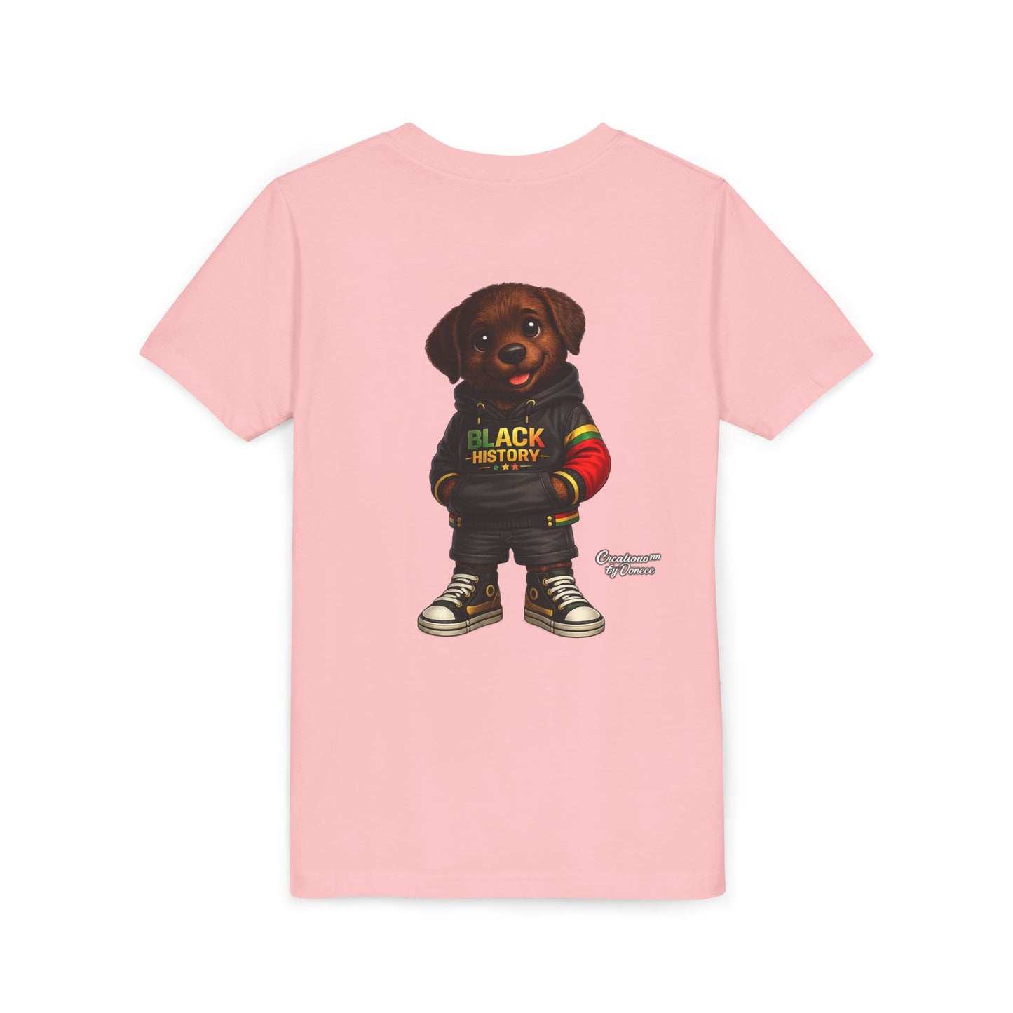 Youth Tee — Cute Puppy 'Black History' Graphic Shirt
