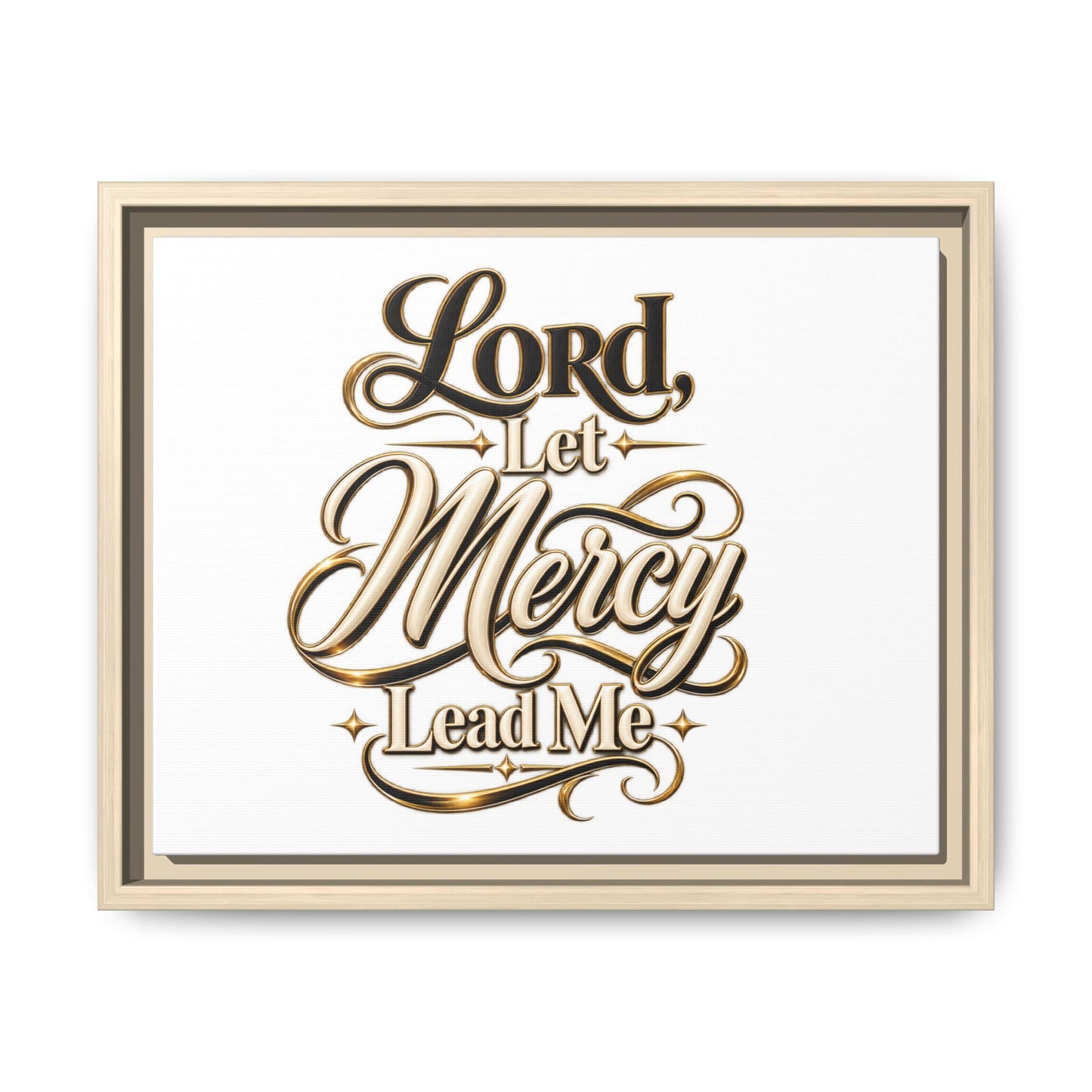 Framed Canvas Wall Art – "Lord, Let Mercy Lead Me" Inspirational Scripture Print