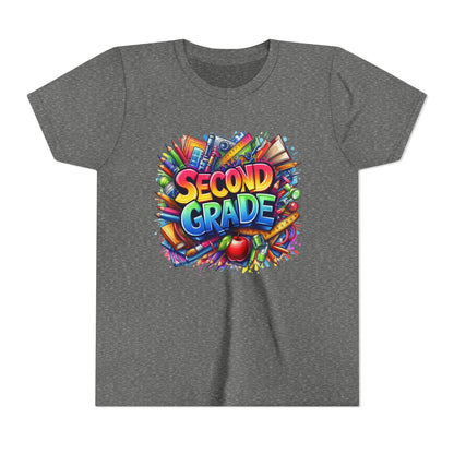 Second Grade Youth Tee — Colorful Back-to-School Kids T-Shirt