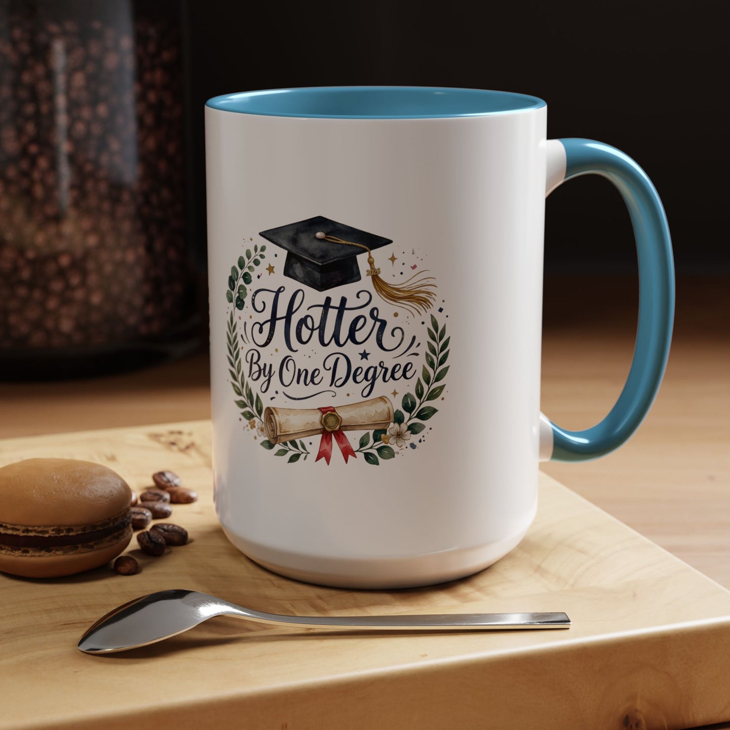 Hotter By One Degree Graduation Coffee Mug – Graduation Cap & Diploma Gift (11/15oz)