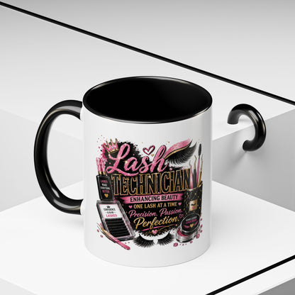 Lash Technician Coffee Mug – 'Enhancing Beauty One Lash at a Time' Accent Mug