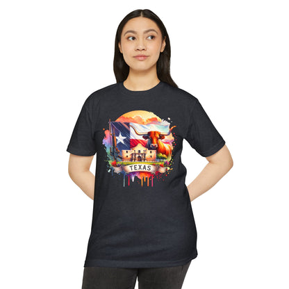 Texas Longhorn T-Shirt – Colorful State Flag & Ranch Design