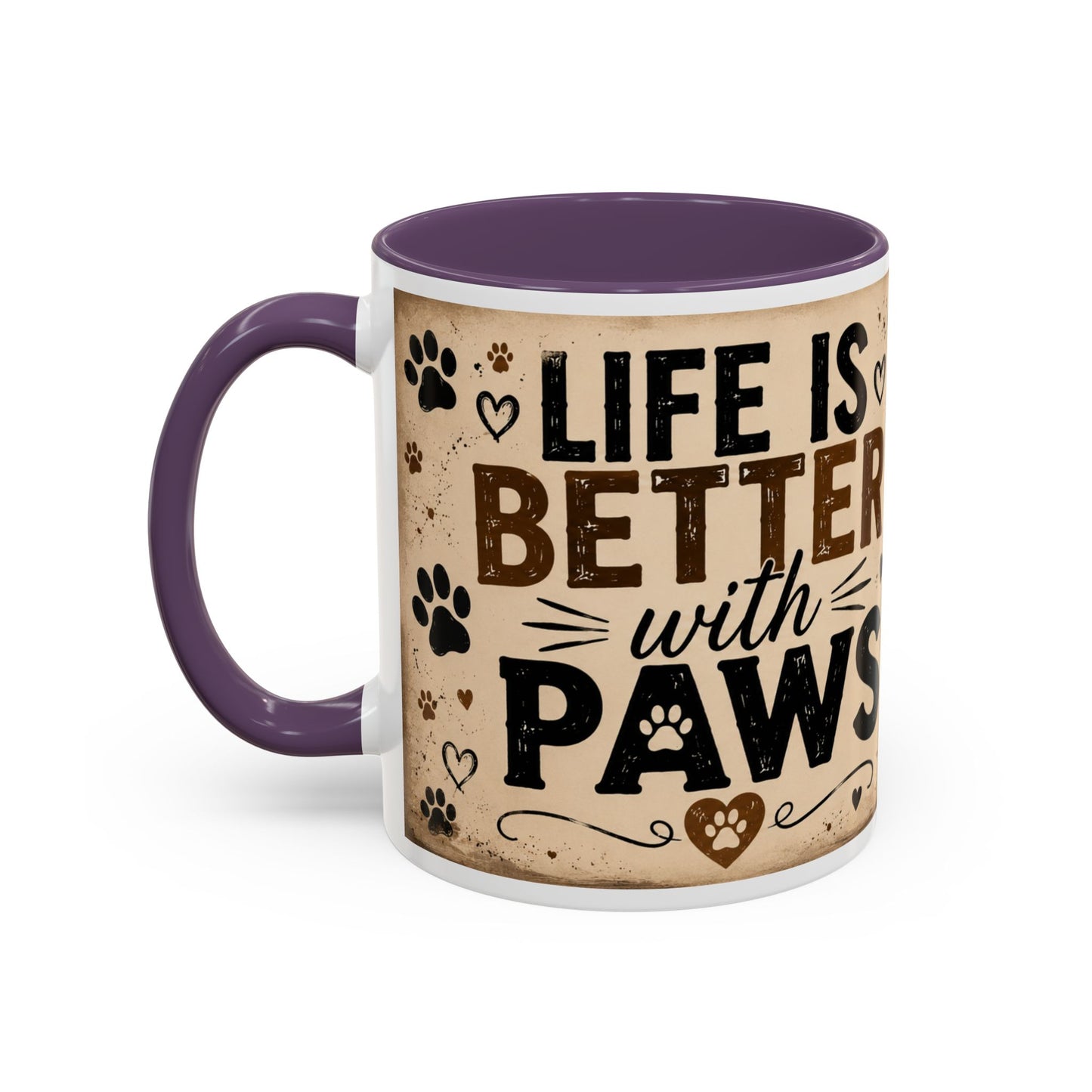 Dog & Cat Coffee Mug - "Less People, More Dogs & Cats" Accent Ceramic Mug