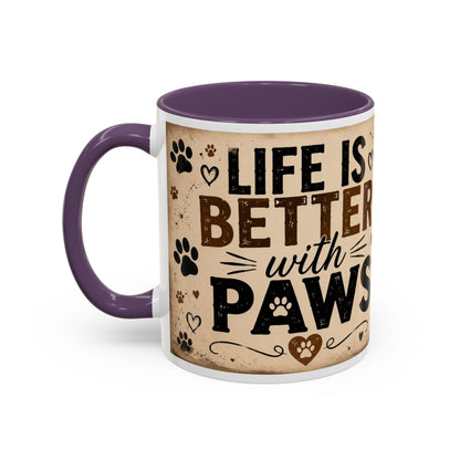 Dog & Cat Coffee Mug - "Less People, More Dogs & Cats" Accent Ceramic Mug
