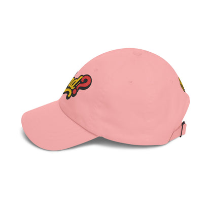 Dad Cap with Retro "And?" Script Embroidered Patch