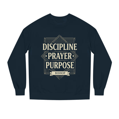 Crewneck Sweatshirt — "Discipline Prayer Purpose" Inspirational Faith Design
