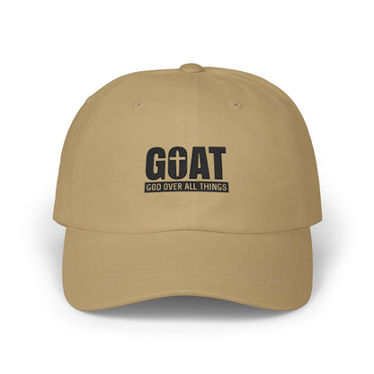 GOAT Dad Cap — "God Over All Things" Embroidered Baseball Hat