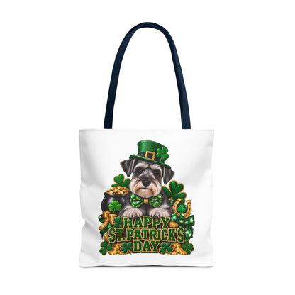 St. Patrick’s Day Schnauzer Tote Bag — Happy St. Patrick’s Day Shamrock & Gold Pot Gift