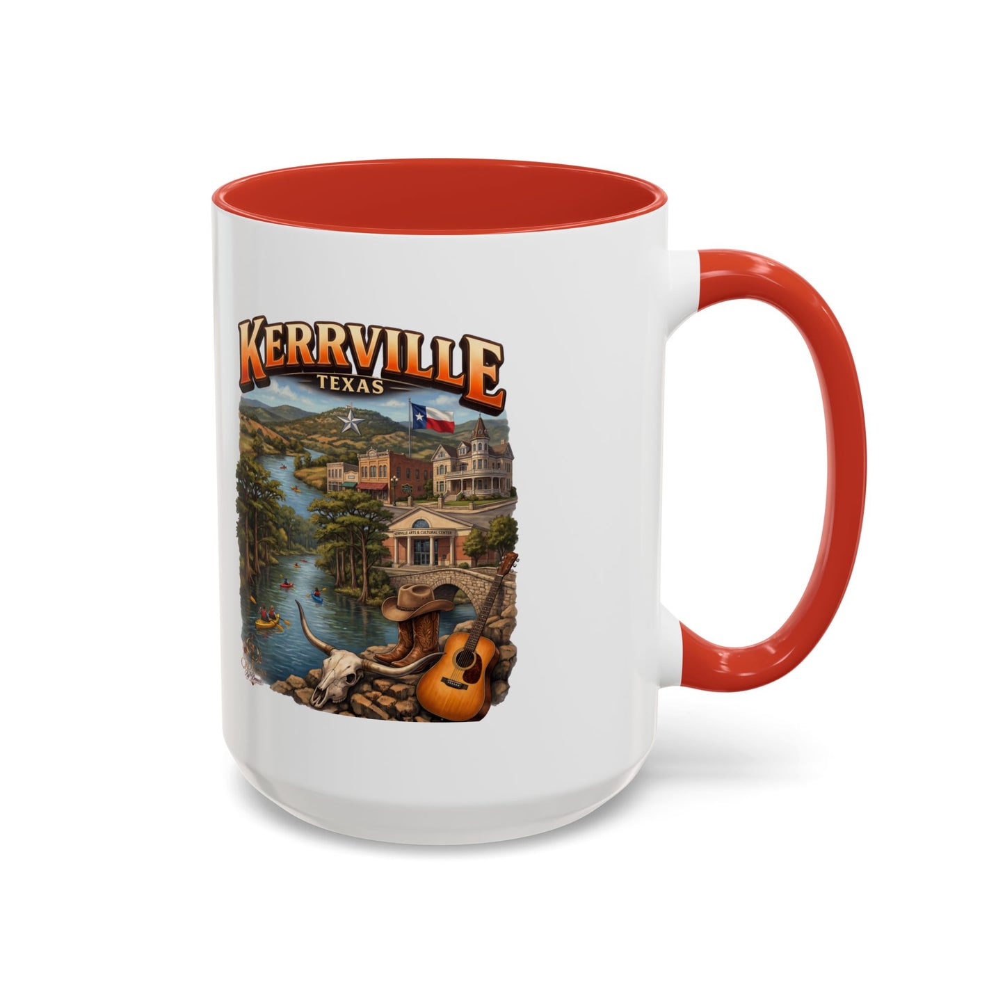 Kerrville Texas Souvenir Coffee Mug — Scenic Riverfront Design (11/15oz)
