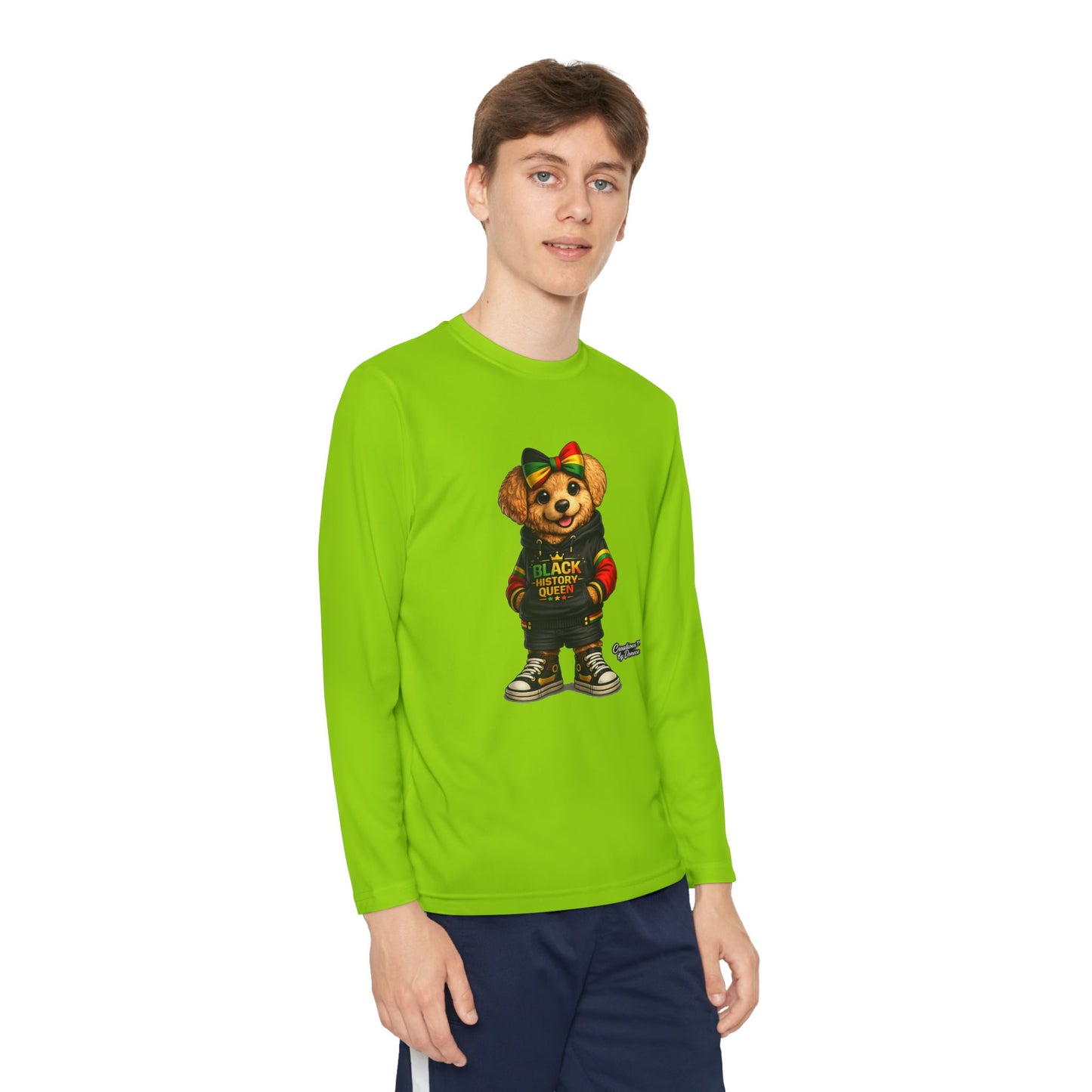 Youth Long Sleeve Tee — Rasta Bear 'Black History' Graphic
