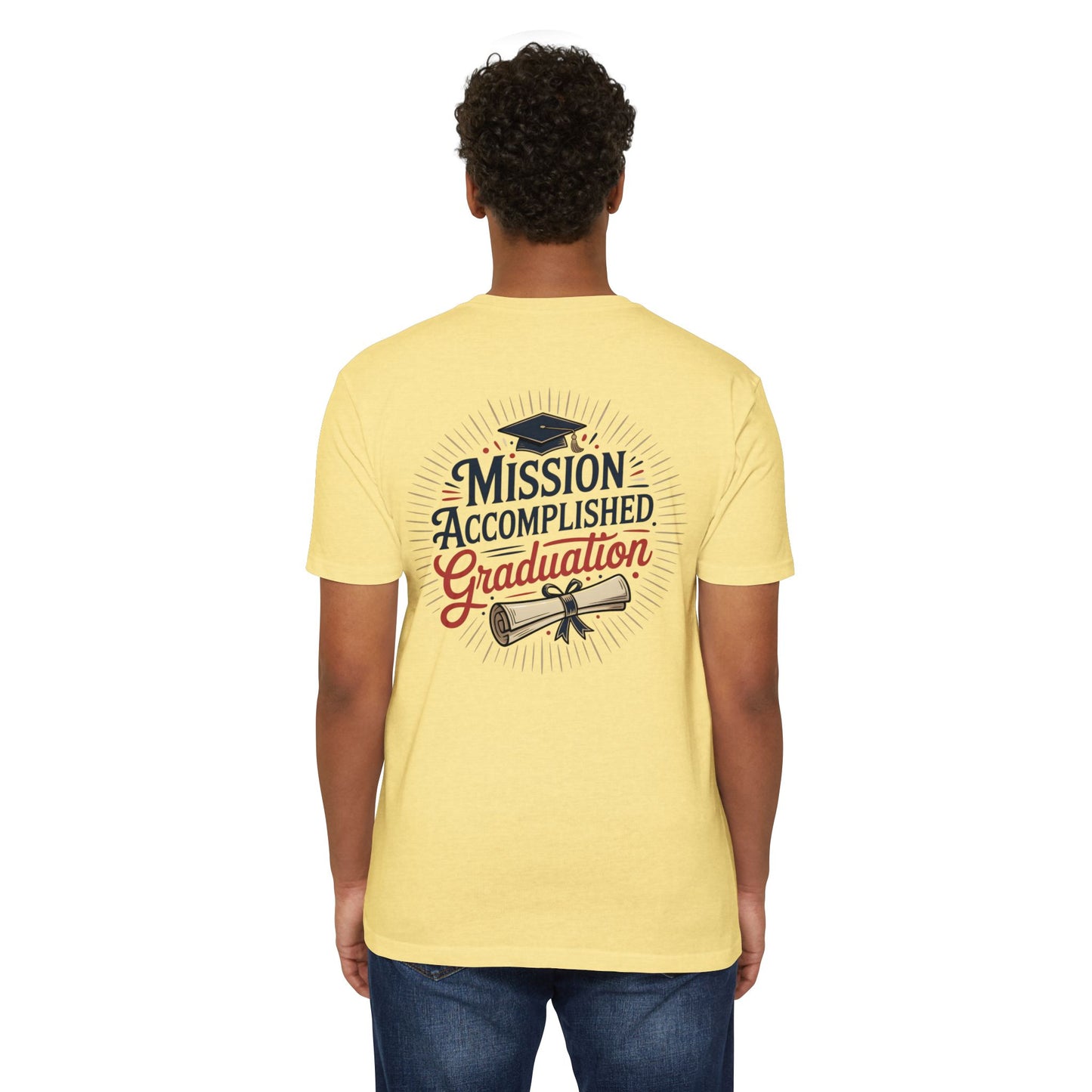 Graduation "Mission Accomplished" T-Shirt — Diploma & Cap Design