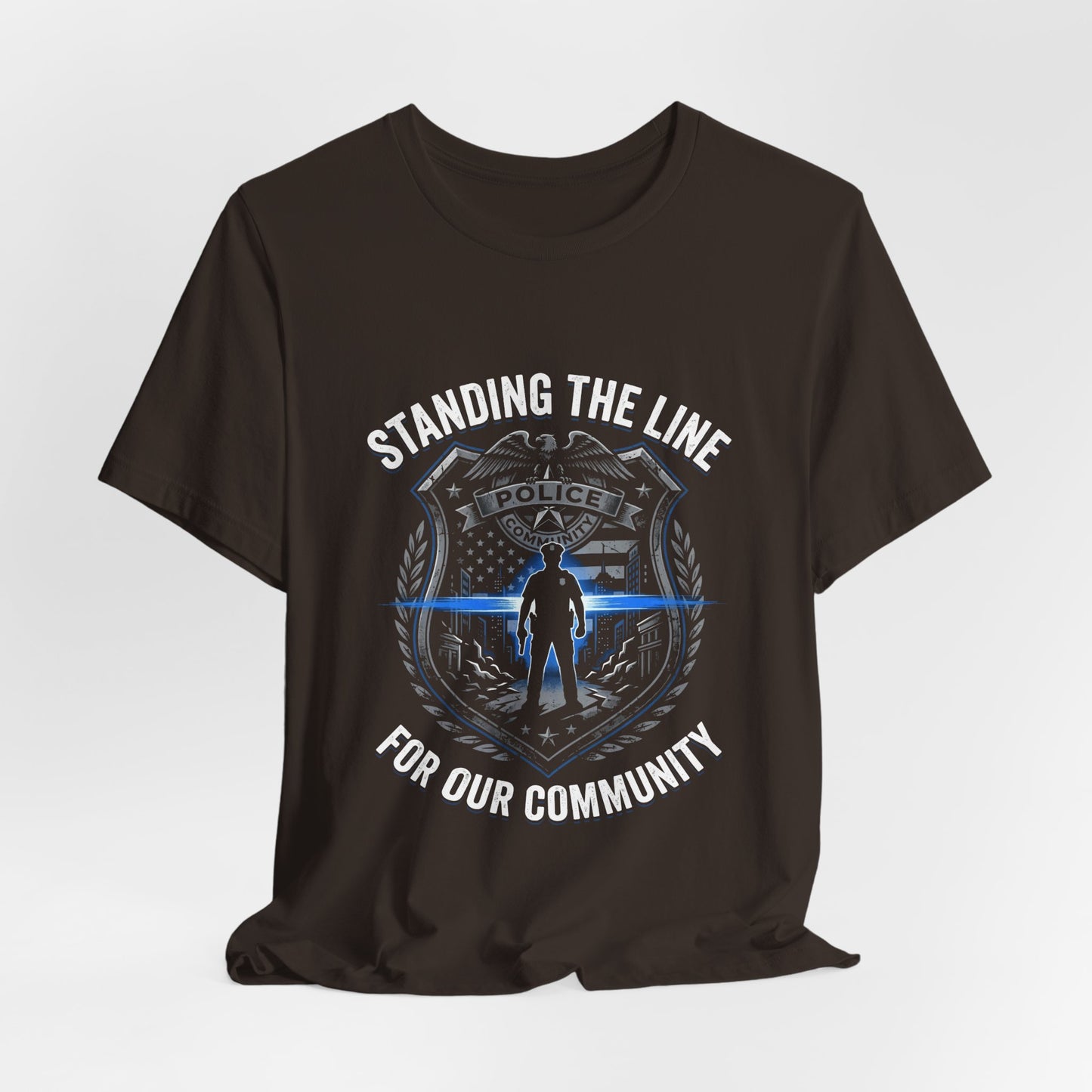 Police Thin Blue Line Badge T-Shirt — Support Law Enforcement Tee