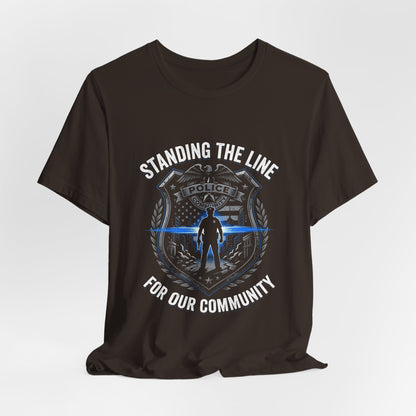 Police Thin Blue Line Badge T-Shirt — Support Law Enforcement Tee