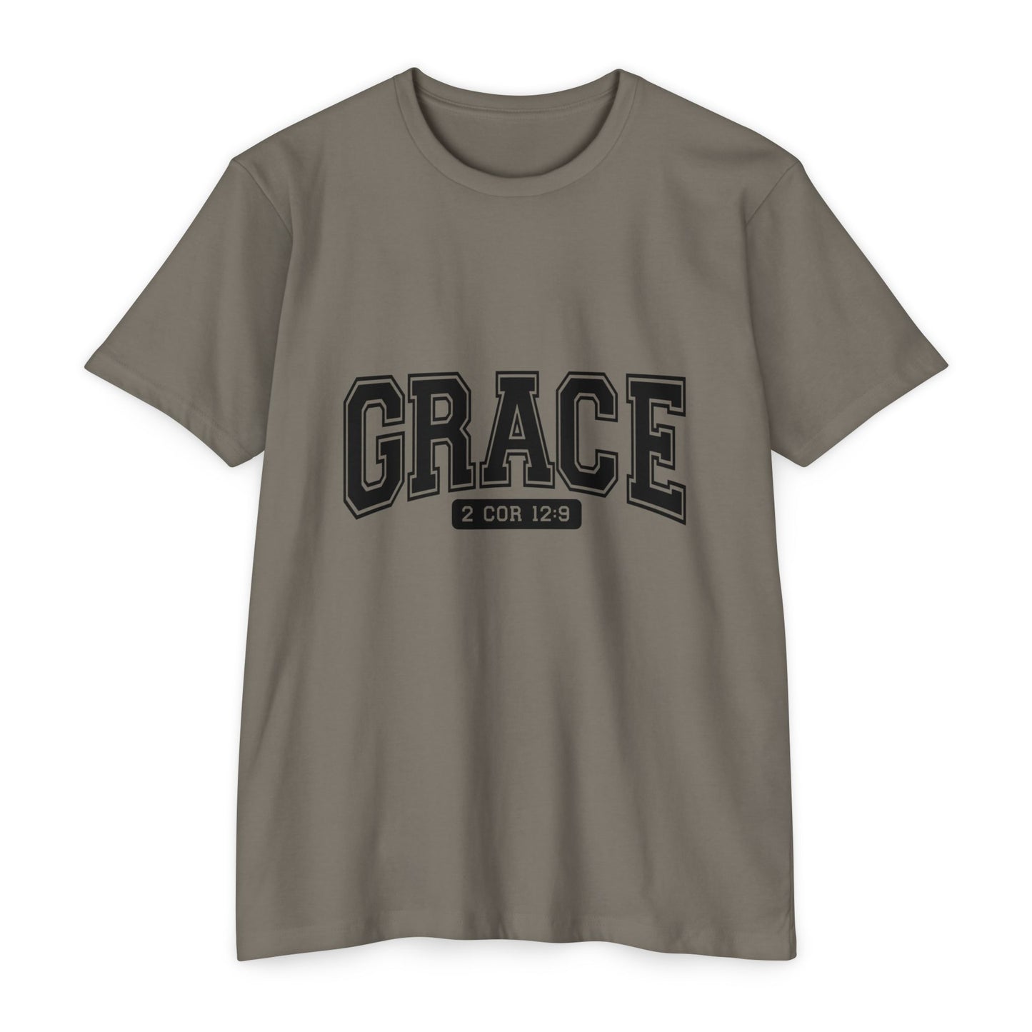 Grace T-Shirt — Faith Graphic Tee ("GRACE" with 2 Cor 12:9)
