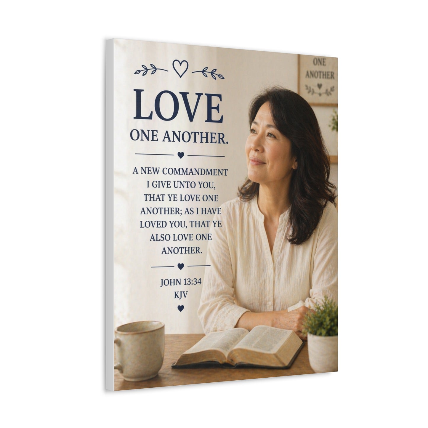 Love One Another - John 13:34 KJV Canvas Wall Art