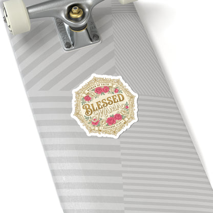 Blessed Mama Sticker | minimalist mom life, cool mom streetwear